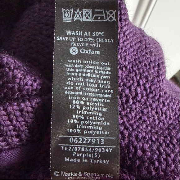 •Per Una• Ribbon Trimmed Zip Up Sweater Cardigan - Size Small - Picture 6 of 7